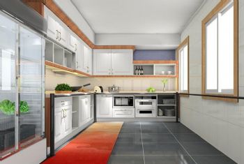 2014最新厨房色彩搭配设计现代厨房装修图片