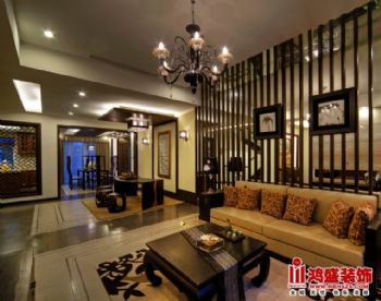 自建别墅11中式客厅装修图片