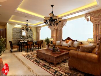 浪琴海中式客厅装修图片