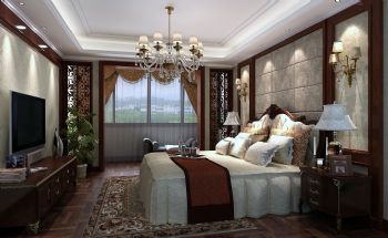 合生国际别墅欧式卧室装修图片