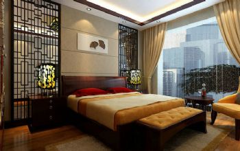 江南庭园中式卧室装修图片