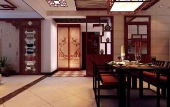 新中式大户型装修设计图中式餐厅装修图片