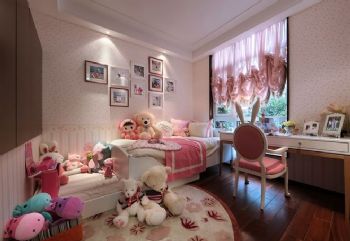 新中式三居经典装修效果图中式儿童房装修图片