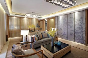 160平新中式风格经典装修案例中式客厅装修图片