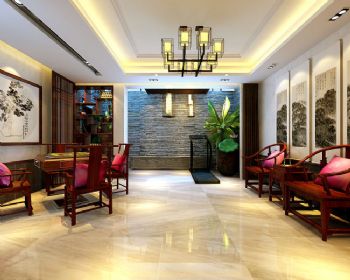 190平米新中式别墅设计案例欣赏中式餐厅装修图片