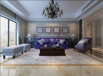浪漫美式古典风格别墅美式客厅装修图片