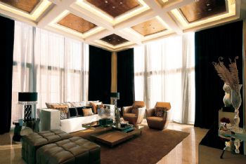 200平米现代风格四居装修案例现代客厅装修图片