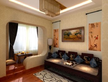东南亚风格三居室效果图混搭其它装修图片