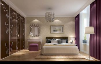 现代风格70平米二居效果图现代卧室装修图片