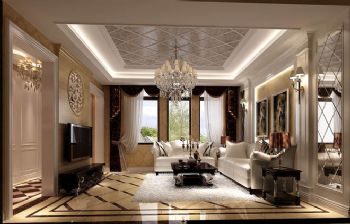 简欧风格300平别墅设计图欧式客厅装修图片