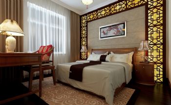 新中式风格二居装修效果图中式卧室装修图片