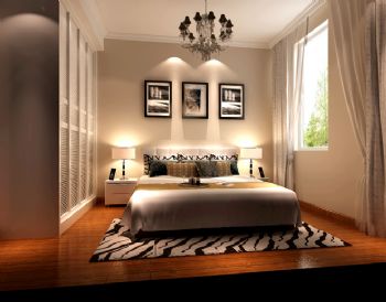 140平米现代风格三居设计案例现代卧室装修图片