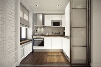 40㎡简约演绎完美单身公寓简约厨房装修图片