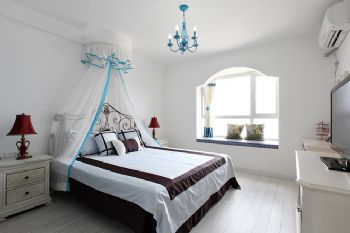 90㎡的白蓝世界装修效果图地中海卧室装修图片