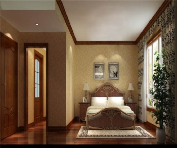 140平三居现代风装修效果图现代卧室装修图片