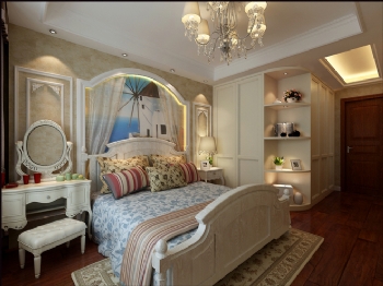 195平美式古典装修案例欣赏古典卧室装修图片