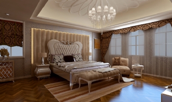 600平自建房演绎新中式简欧风装修图片混搭卧室装修图片
