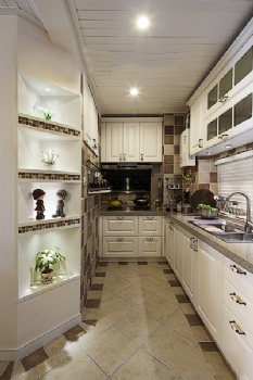 90平美式演绎经典的收纳设计美式厨房装修图片