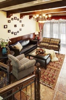 260平美式复式演绎豪华美家美式客厅装修图片