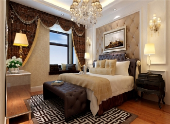 140平二居欧式古典风装修案例欧式卧室装修图片