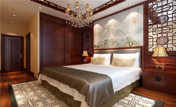 150平中式雅居装修图片中式卧室装修图片
