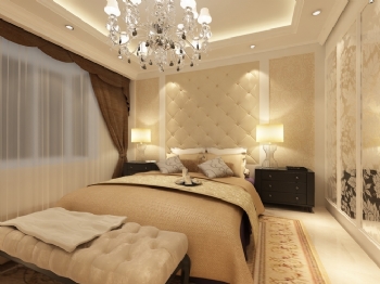 135平欧式风演绎大户型装修案例欧式卧室装修图片