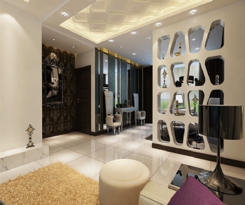 140平现代简约演绎黑白绝美搭配现代客厅装修图片