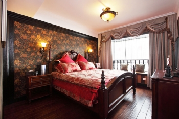 104平中式复古雅居的装修案例中式卧室装修图片