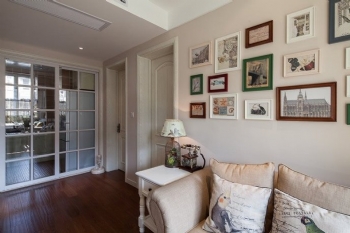 90平美式清新居装修案例美式客厅装修图片