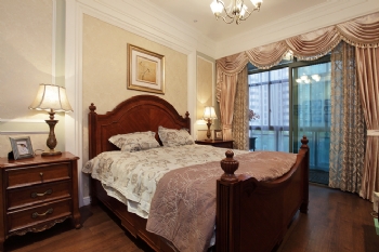 168平中式欧式混搭复式大户型装修案例中式卧室装修图片