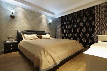 140平美式中式混搭装修效果图美式卧室装修图片