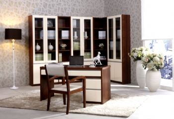 L型书柜布置与空间角落精美搭配案例欣赏古典书房装修图片