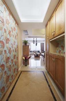 135平三室两厅中式温馨雅居案例欣赏中式过道装修图片