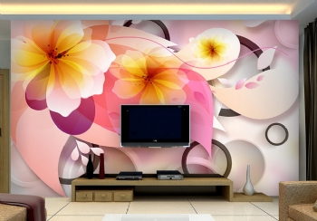 2015最新手绘电视背景墙案例欣赏古典客厅装修图片