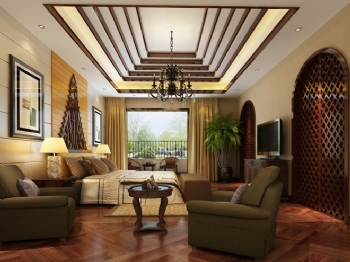 320平五居东南亚风装修案例混搭客厅装修图片