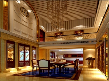 380平别墅型简欧风装修效果图欧式餐厅装修图片