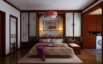 98平新中式风格装修效果图中式卧室装修图片
