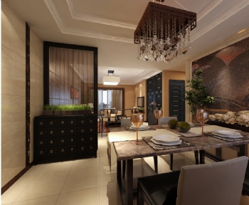 150平米新中式现代简约淡雅温馨三居中式客厅装修图片