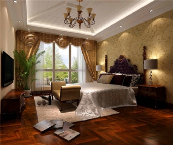 180平三居欧式风案例欣赏欧式卧室装修图片