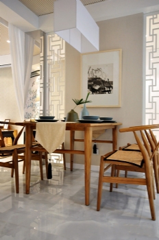 118平现代新中式三居装修效果图中式餐厅装修图片