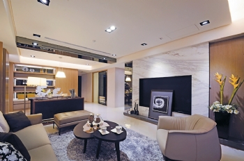 简洁静谧现代时尚新家现代客厅装修图片