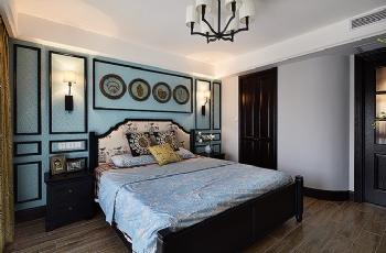 180平美式乡村风格四居案例美式卧室装修图片