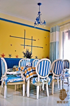 120平地中海风格设计装修效果图地中海风格餐厅