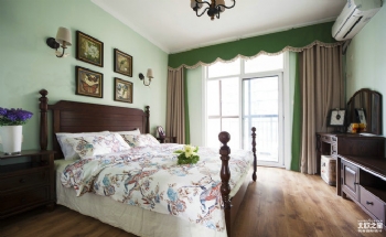 洪都花园大户型美式混搭风格装修案例美式卧室装修图片