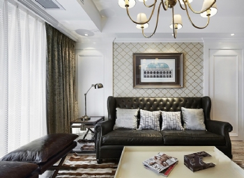 88平二居现代美式风装修案例欣赏美式客厅装修图片