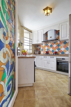 170平优雅美式四居室美式厨房装修图片