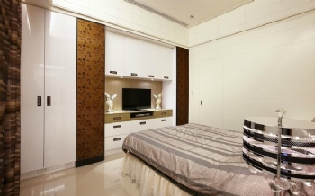 92平三居室质感美感并存的案例简约卧室装修图片