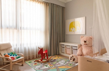 109平美式与现代的混搭，浓郁鲜明的美感布局美式风格儿童房