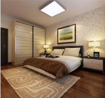 89平二居现代风装修效果图现代卧室装修图片