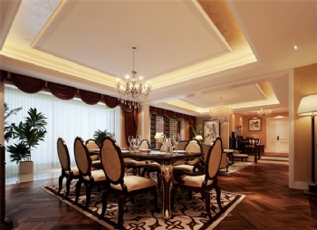 320平五居欧式古典风案例欣赏欧式餐厅装修图片
